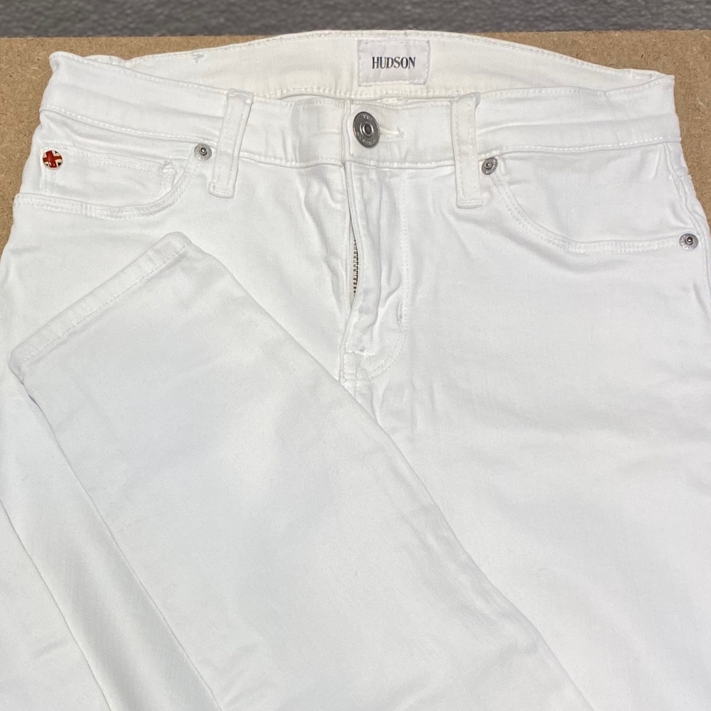 Hudson Jeans Mid Rise Ankle Natalie size 26 // Super Skinny // White